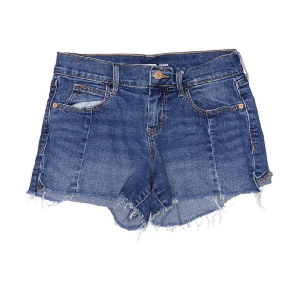Old Navy Blue Jean Shorts Distressed Hem Mid-Thigh